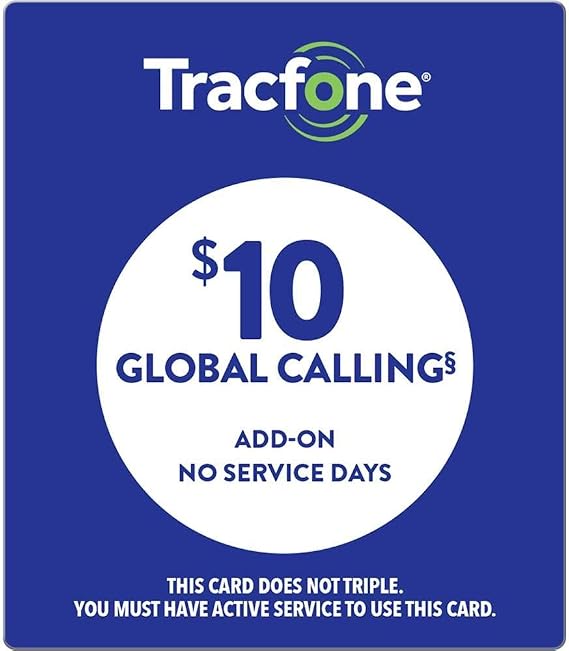 TracFone Wireless Global Calling Card - Enables Global International Calling - No Service Days, Does Not Include Service Minutes (Mail Delivery)