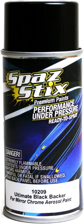 Spaz Stix Ultimate Backer for Mirror Chrome Aerosol Paint, Black, 3.5-Ounce