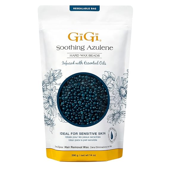 GiGi Hard Wax Beads for Hair Removal Face, Body & Sensitive Skin, 14 oz