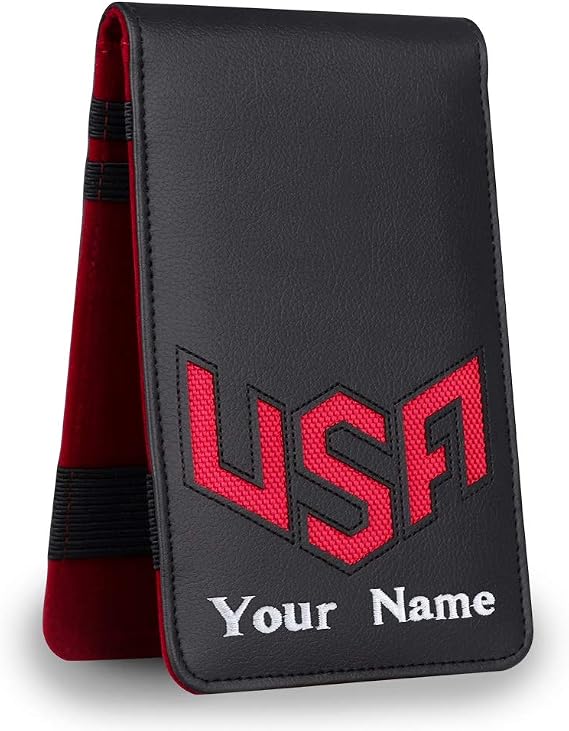 Golf Scorecard Holder & Yardage Book Cover, Golf Accessories Black Premium Leather Yardage Book Holders Cover