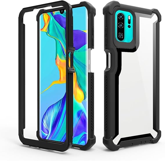 Asuwish Phone Case for Huawei P30 Pro Cover Rugged Shockproof Hard Drop Proof Full Body Protective Heavy Duty Hybrid Mobile Dual Layer Bumper Cell Accessories Hawaii P30Pro P 30 Pro30 Women Men Black