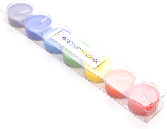 7 Chakra Meditasyon Kristal Kap Içi Mum Seti-large