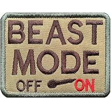 Antrix Tactical Coyote Brown Beast Mode On Emblem Military Badge Emblem Patch Hook & Loop Patch for Backpacks Caps Hats Bags Military Uniform