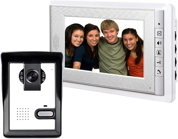 Wired Video Intercom System, 7 Inch Monitor Video Door Doorbell Kit
