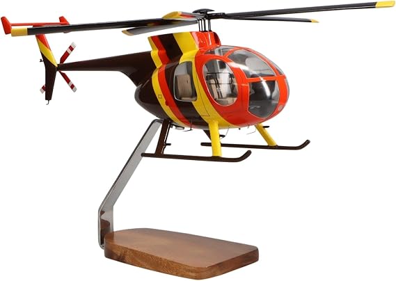 Hughes Helicopters 500D Magnum PI Clear Canopy Large Mahogany Sculpture