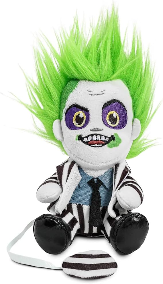 Beetlejuice Officially Licensed Movie Collectible Plush Stuffie - 7.5" Phunny Plush, Beetlejuice (1988) in Striped Suit Shoulder