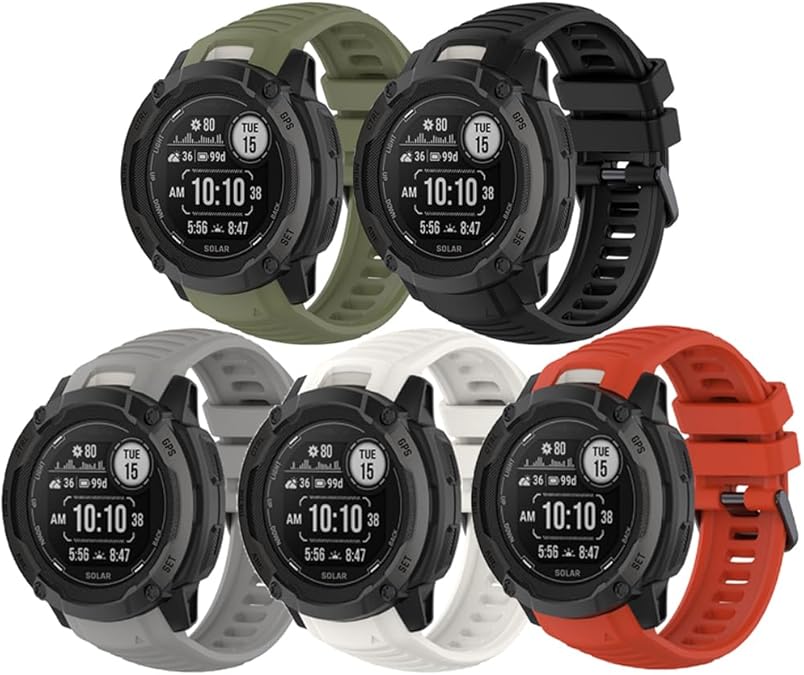 Compatible for Garmin Instinct 2X Solar, 26mm Width Soft Silicone Wristband Replacement Watch Bands Strap for Garmin Instinct 2X Solar