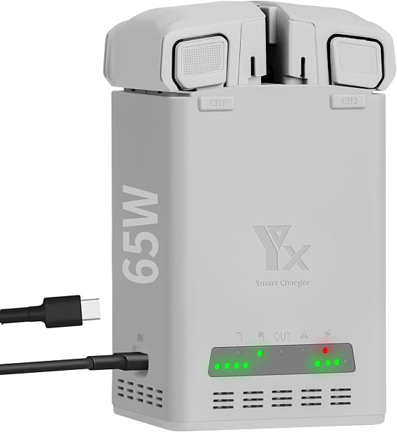 65W Battery Charger with Storage Charge for DJI Mini 5 4 3 Pro | Dual Two-way Charging Hub,Rapid Charge Two Batteries Drone Accessories