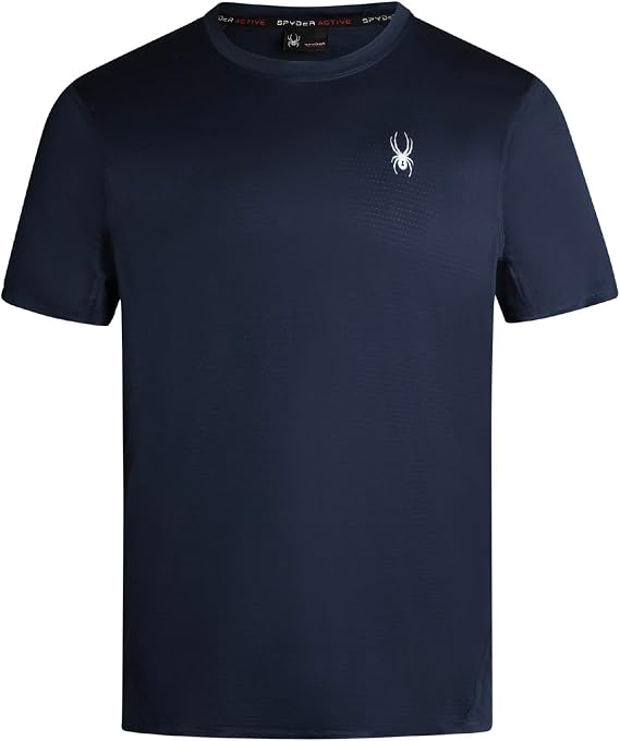 Spyder Mens Active Shirts - Quick Dry UPF 30 Short Sleeve Mens Shirts Athletic Performance Gym Workout Shirts for Men