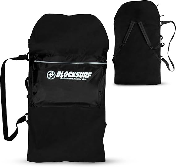BLOCKSURF Bodyboard Bag | Holds Up to Two 42" Boards | Heavy-Duty Waterproof Design | Adjustable Backpack & Crossbody Straps | Extra Storage Pockets for Gear