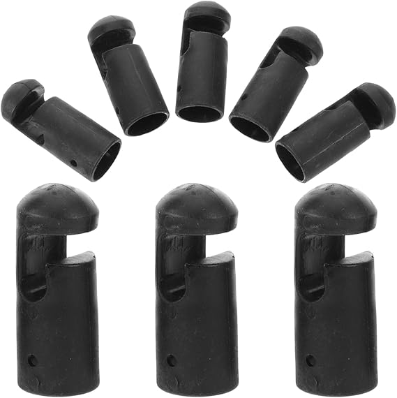 BESPORTBLE 8pcs Black Trampoline Pole Covers, Plastic Rod Caps, Replacement Trampoline Parts, Easy Installation, Durable Protection for Various Models