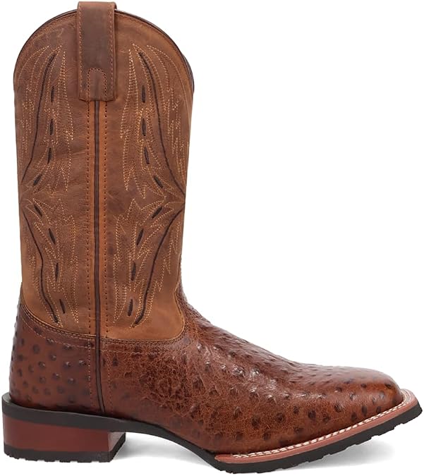 Laredo Mens Stride Ostrict Print Square Toe Pull On Casual Boots Mid Calf - Brown