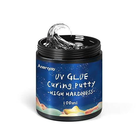 UV Light Curing Putty Uv Resin Uv Clay for Model Kit Repairs & Detailing Multi-Purpose Adhesive High Hardness Quick-Curing for Crafts, Repair, Nails, 3D Print Fixes 100g