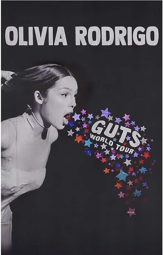 Olivia Poster Rodrigo Poster Guts Album Cover Suitable for Hanging In Living Room Bedroom And Art Picture Print Modern Family Bedroom Decor Posters (Wooden Frame 8x12 inch)