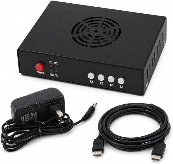 DMA Fusion Combiner Display Overlay Adapter, 2K 144Hz Lossless Transmission, Aluminum Alloy Shell (6th Gen DP Black)
