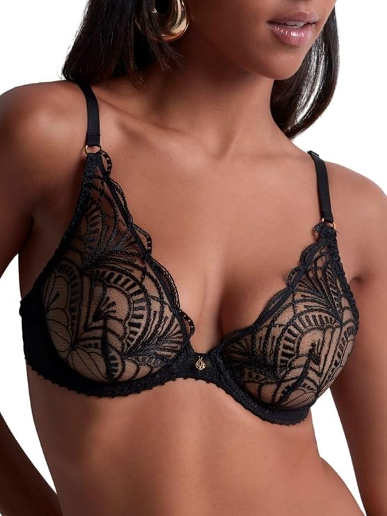 Vibes Black Triangle Plunge Bra