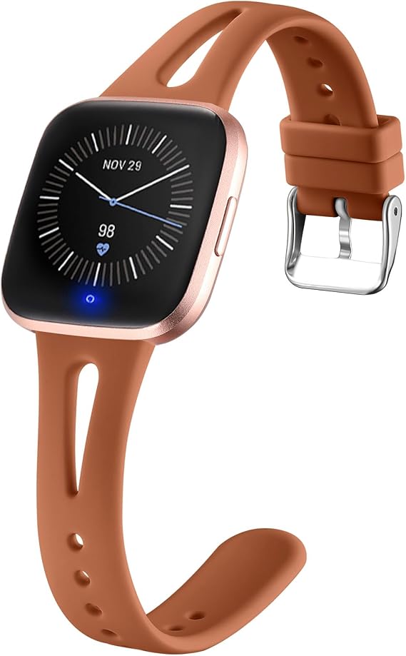 Ouwegaga Compatible with Fitbit Versa 2 Bands for Women Men Versa Lite Bands Brown Large