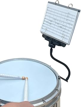 Snare Lyre SB10, Adjustable Marching Band Lyre for Snare & Bass Drum with Flip Folder, Includes 10 Refill Sleeves