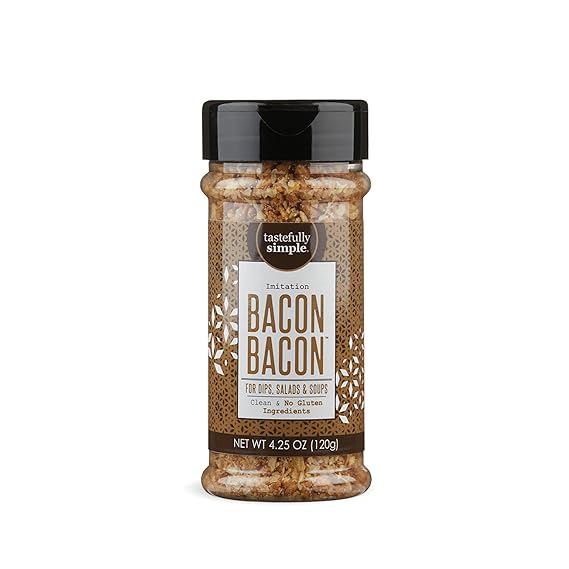 Tastefully Simple Bacon Bacon Seasoning, Great on Salads, Stir-Frys, Burgers and More, Vegan, Kosher, Keto, and Paleo, No MSG or Gluten Ingredients, 4.25 oz