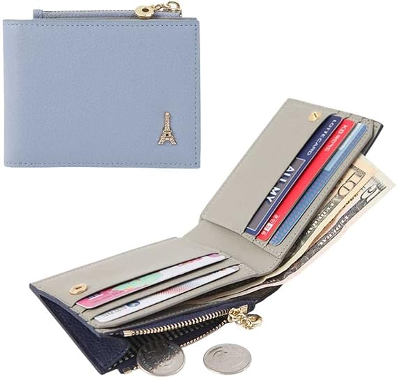 Women's Genuine Leather Half Card Case Coin Wallet