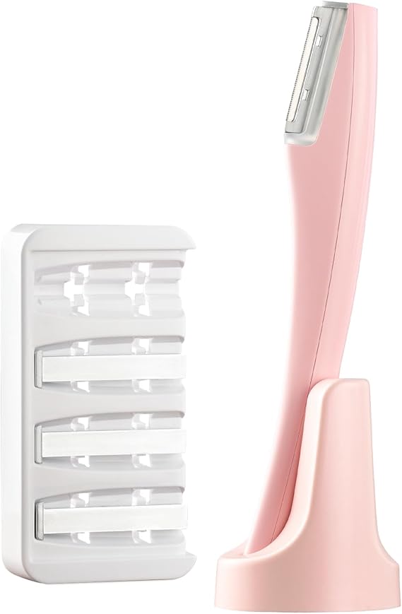 Sonic Dermaplaning Tool for Women Face,Peach Fuzz Remover with LED Light, 3 Speeds,Rechargeable Facial Hair Razor for Eyebrow, Cheeks, Upper Lip - Includes 5 Blades