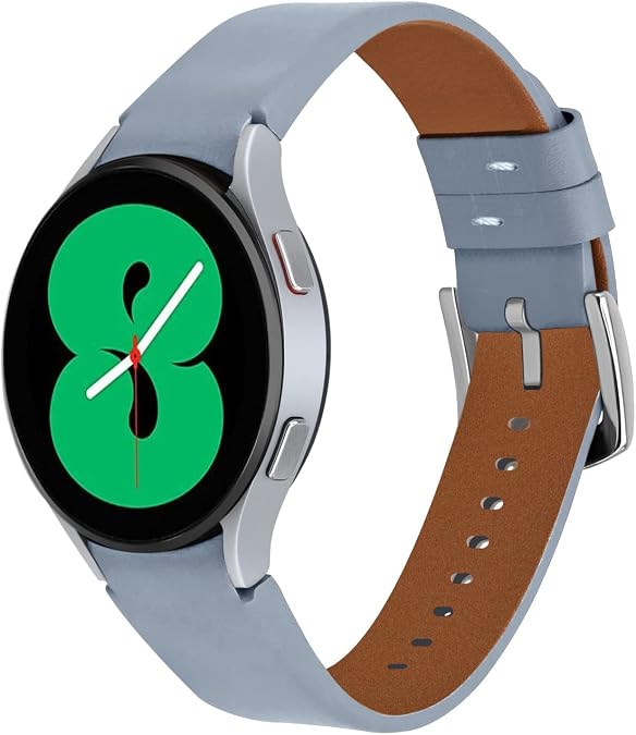 YISIWEAR Quick Release Premium Leather Watch Bands for Samsung Galaxy Watch 6/5/4 47mm 40mm 44mm for Galaxy Watch 4 Watch Band Replacement Classic 42mm 46mm Genuine Leather Watch Strap for Men or Women