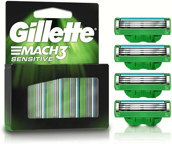 Gillette Mach3 Sensitive Replacement Razor, 4-pack