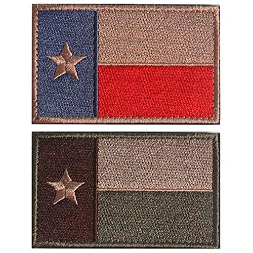 WZT 2 Pcs Texas State Flag Patch Morale - Tactical Patch
