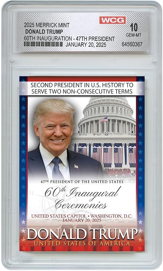 President Trump 2nd Term 60th Inauguration - Trading Card (Graded Gem Mint 10) | Perfect Political Gift for Trump Supporters and Patriotic Americans | The #1 Trump Gifts, Trump 2024