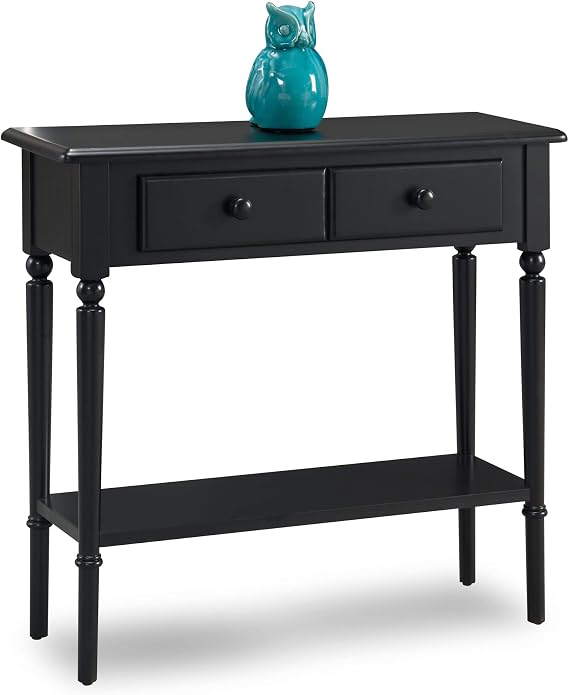 Leick Home Costal Console Table, 30", Swan Black