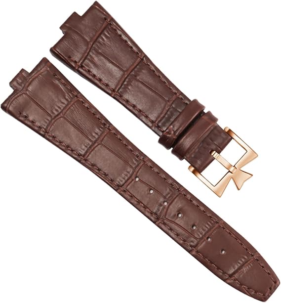 Genuine Leather Watchband for Vacheron Constantin Overseas Series 4500V 5500V P47040 Stainless Steel Buckle 25 * 8 mm Men Watch Strap (Color : 25-12mm, Size : 25-8mm)