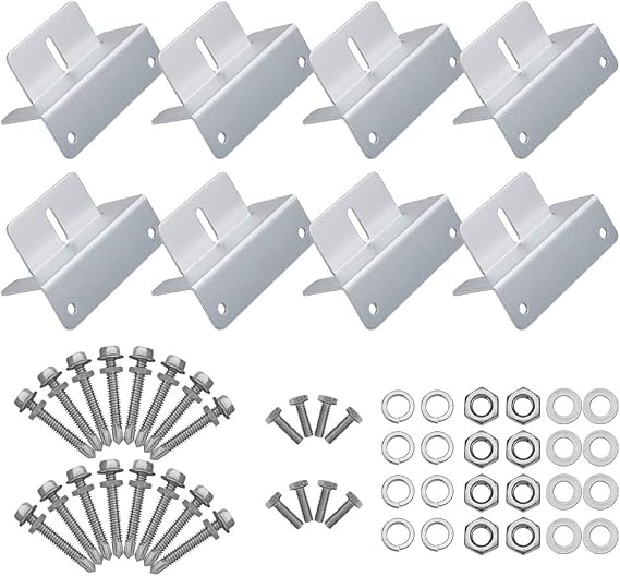 BougeRV Mountng Z Bracket for 100W 150W 200W 300W 400W Solar Panel 8 Units