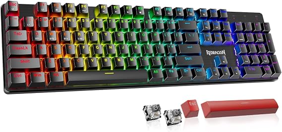 Redragon K671KS Wireless Mechanical Gaming Keyboard, Tri Mode BT/2.4G/USB-C Hot Swappable Custom Keyboard, RGB Backlit Computer Gaming Keyboards, PBT Keycaps, Programmable for PC/Tablet/MAC