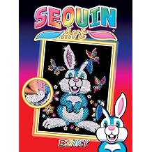 Geospace Sequin Art Red Series Binky Bunny Sparkling Arts & Crafts DIY Animal Themed Wall Picture Kit Made in Britain - at Home Creative Crafting Fun for Adults & Kids Ages 6 & Up
