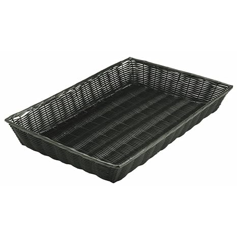 Basket Black Wicker - 26" L x 18" W x 4" H