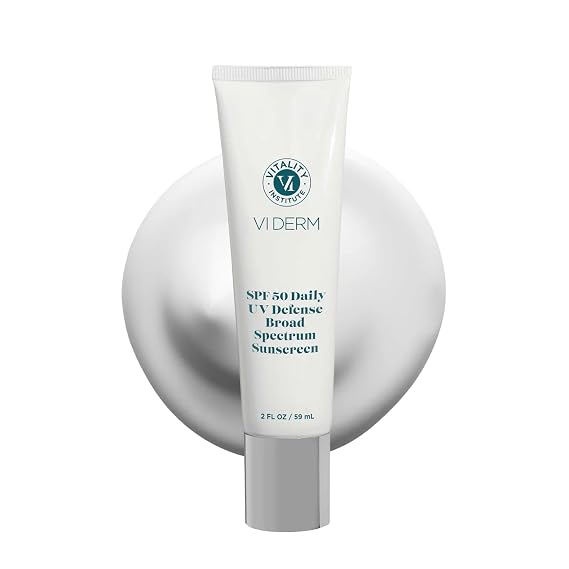 VI Derm SPF 50 Daily UV Defense Sunscreen - Broad Spectrum Sunblock for Face & Body - Lightweight, Oil-Free, Fast-Absorbing Skincare Protector - Clean, Non-Greasy Formula - Fragrance Free, 2 Fl Oz