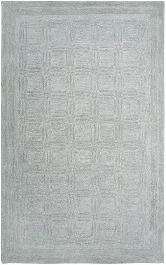 Rizzy Home Alora Decor Emerson 5' x 8' Squares Grey/Gray/Rust/Blue Hand-Tufted Area Rug