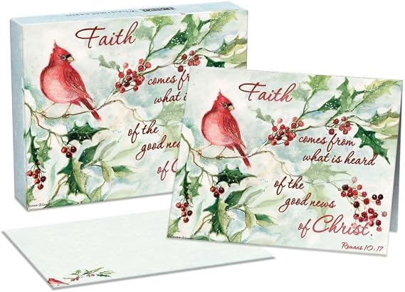 Lang, Cardinal and Berries Boxed Christmas Cards by Susan Winget