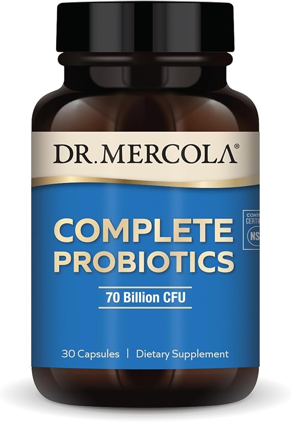 Dr. Mercola Complete Probiotics, 70 Billion CFU, 30 Capsules (30 Servings) | Supports Immune, Digestive, and Gut Health, Features 10 Strains, Shelf Stable, GMO-Free, Gluten-Free, and Soy-Free
