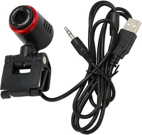 USB Camera, 360 USB Camera, USB2.0 16MP HD Webcam with MIC and Optical Lens, for Laptops and Desktop Computers, for Skype/MSN