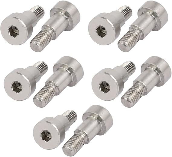 uxcell 304 Stainless Steel Hex Socket Shoulder Bolt 10mm Shoulder Dia 12mm Shoulder Length M8 Thread 10pcs