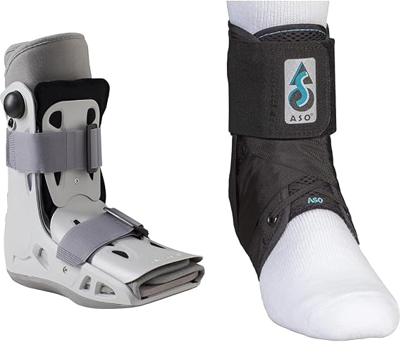Aircast AirSelect Short Walker Brace/Walking Boot, Large & Med Spec 264015 ASO Ankle Stabilizer, Black, Large