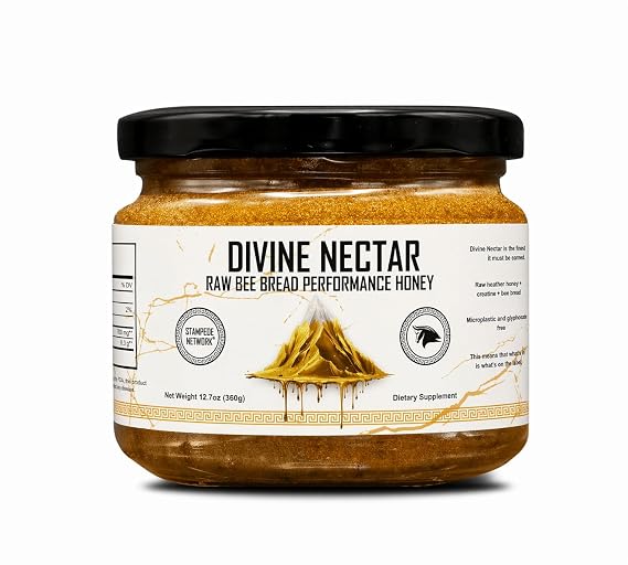Divine Nectar Spartan Bee Bread Heather Honey, Raw Superfood Energy Blend