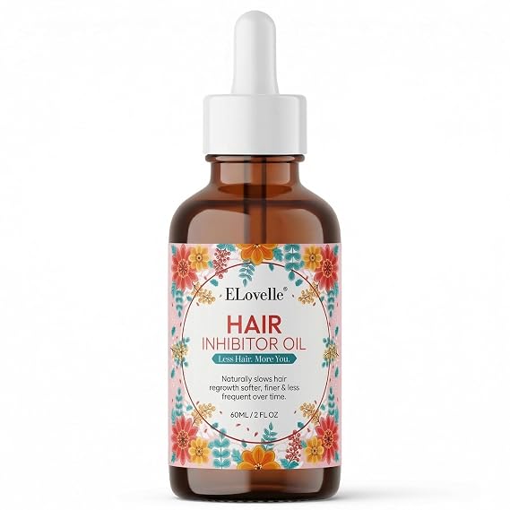 Elovelle Hair Removal Oil, Cyperus Rotundus Oil for Hair Removal, Natural Soothing Body Oil for Smooth Skin, Helps Reduce Appearance of Hair, Gentle for All Skin Types, 2.02 fl.oz (1PCS)