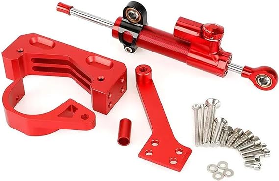 for Zero 10X Scooter Steering Stabilizer Damper Kit Front Wheel Shock Absorber Modification Bracket Electric Scooter Parts Ulip(Red)