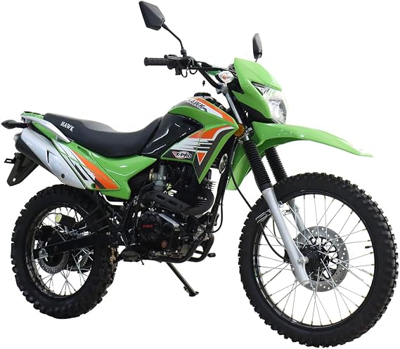 X-PRO Hawk 250 Dirt Bike Motorcycle Enduro Motorcycle, Big 21"/18" Wheels!(Green)