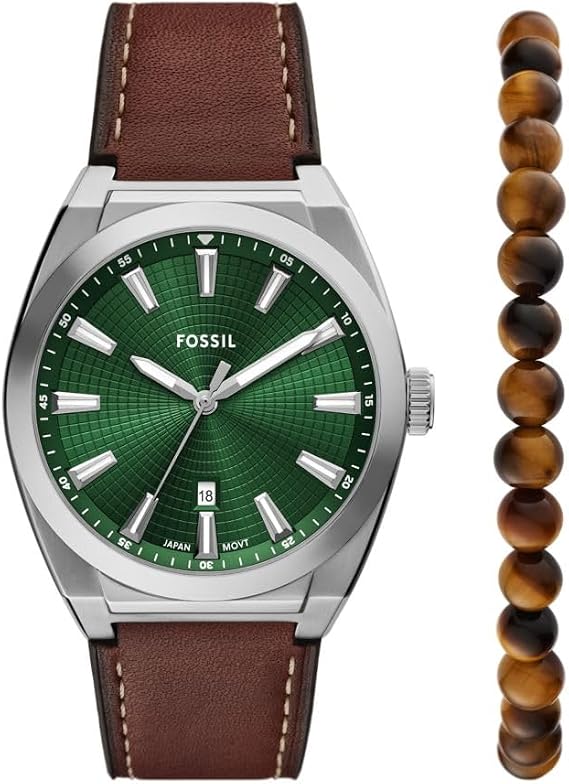 Fossil Men's Everett Quartz Stainless Steel Watch, Three-Hand Watch for Men