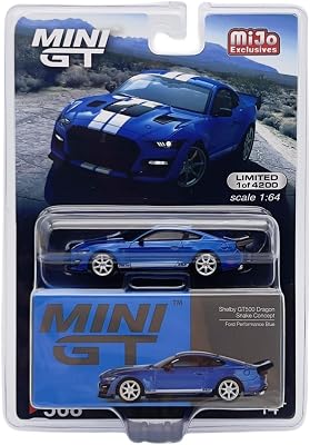 True Scale Miniatures Model Car Compatible with Shelby GT500 Dragon Snake Concept Ford Performance Blue 164 Diecast Model Car MGT00568