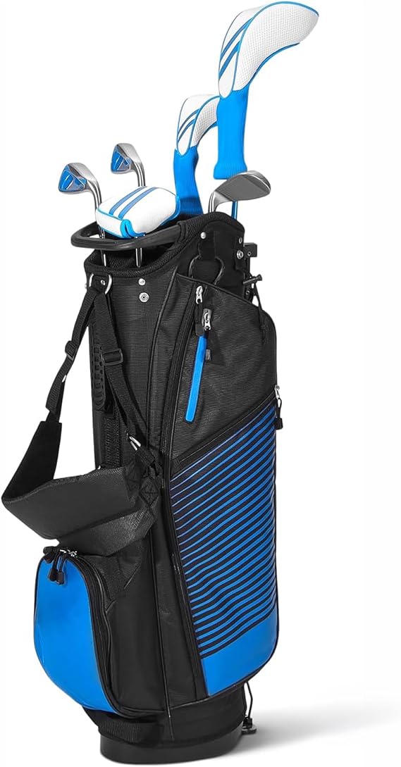 Amazon Basics Golf Club Set with Stand Bag, Oversized Clubface, Low Center of Gravity, Right/Left Handed Options