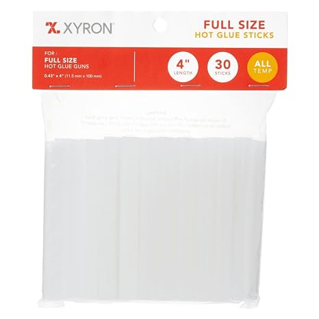 Xyron Full Size Hot Glue Sticks: 4 in. (Clear) / 30 Count